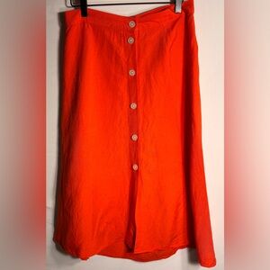 LOFT Orange A-Line Skirt size 8